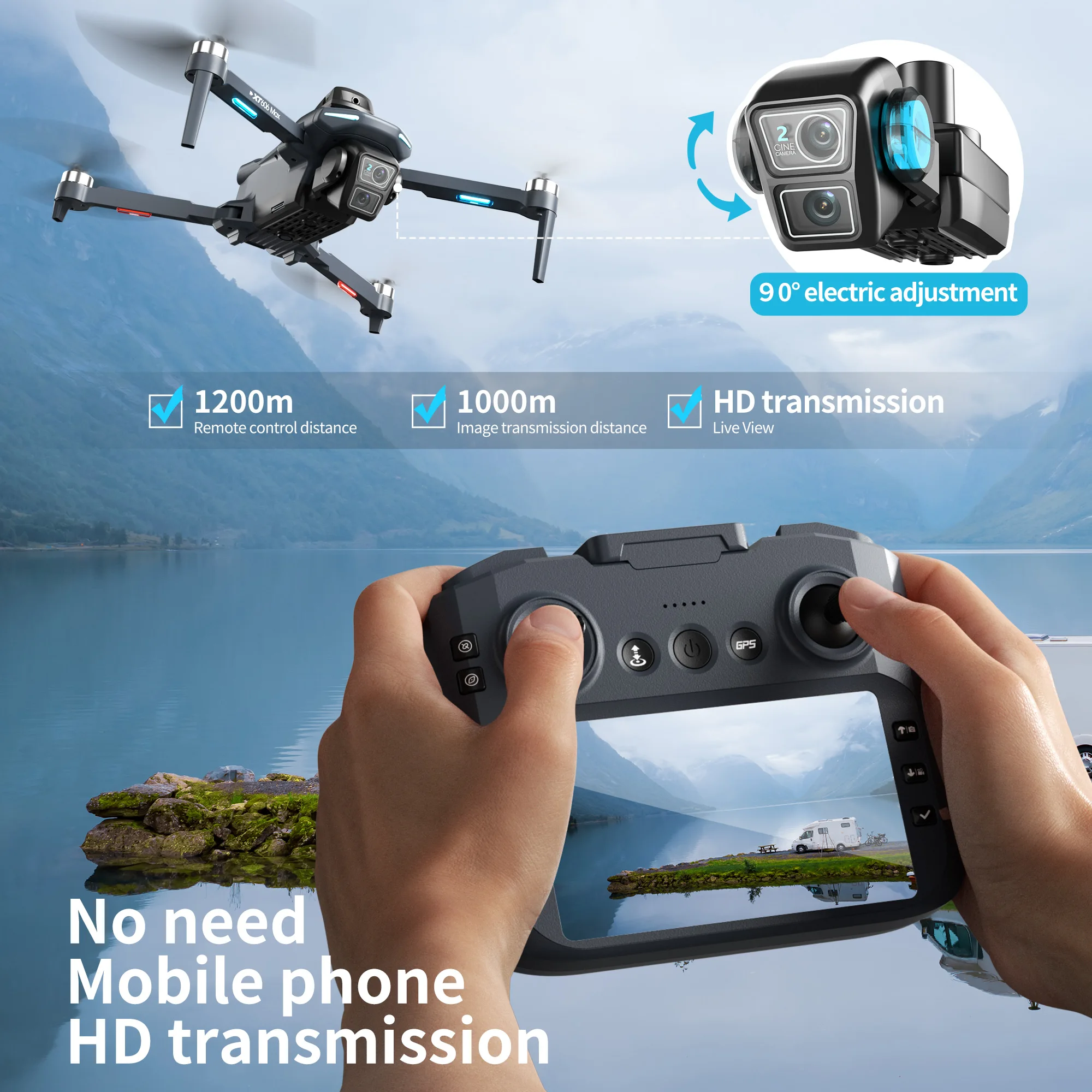 Drone Original XT606 MAX GPS H - Drone Photogrammetry avaliação e preço
